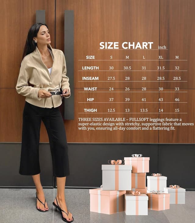 Detalle de FULLSOFT 3-Pack Women’s Wide-Leg Yoga Pants (High Waisted, Deep Pockets)