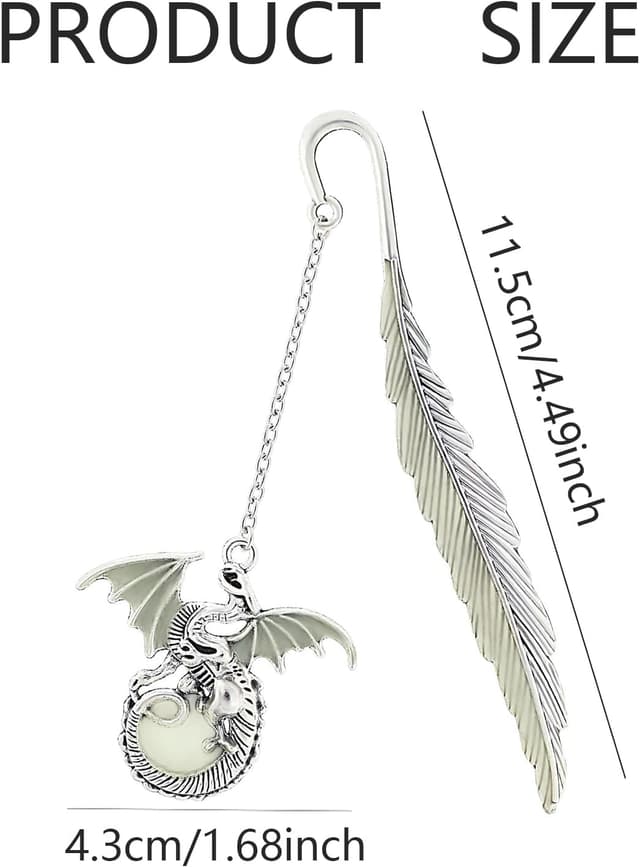 Thumbnail 5 de Weenwill Dragon Bookmark Metal Bookmark with Dragon Pendant