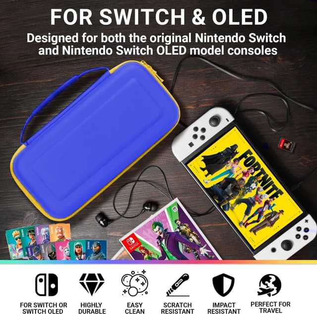 Detalle de Orzly Switch OLED carry case 8 games