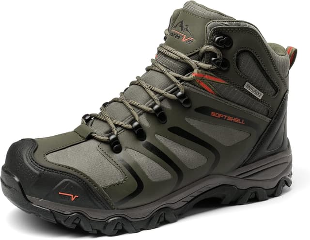 Detalle de NORTIV 8 Herren Outdoorschuhe: wasserdichte Wanderstiefel für Trekking & Bergsteigen
