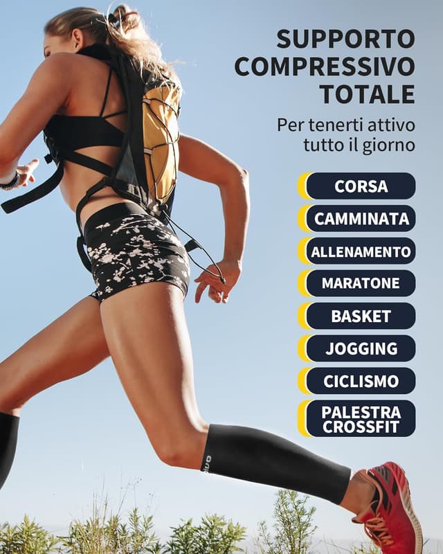 Detalle de CAMBIVO Polpaccera Compressione uomo/donna: gambaletti con compressione graduata (2 paia) senza piede