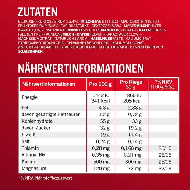 Detalle 2 de Enervit Performance Bar Cocoa Energy-Riegel – Kakaogeschmack für lange Ausdaueraktivitäten, glutenfrei