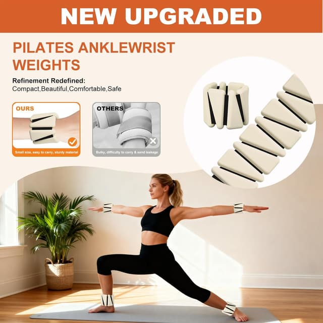 Thumbnail 6 de Adjustable Ankle & Wrist Weights Set of 2 (1lb each) for Yoga, Pilates, Running and Rehab