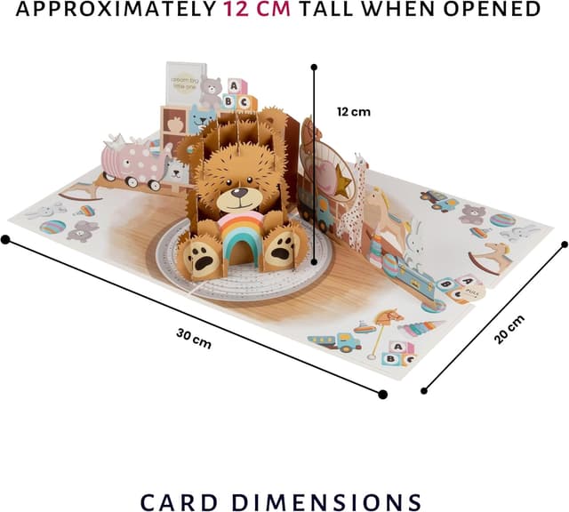 Detalle de Cardology biglietto pop-up con orsetto appena nato: regalo 3D per baby shower