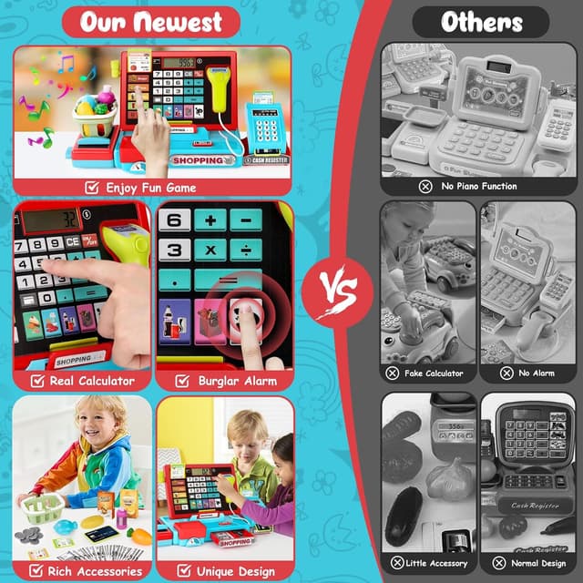 Thumbnail 5 de Cash Register Toy 52PCS pretend play set