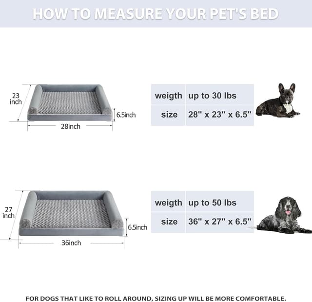 Thumbnail 1 de BFPETHOME Large Dog Bed Orthopedic Memory Foam