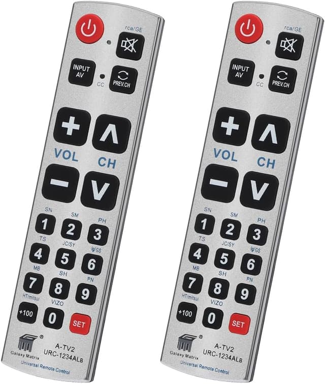 Detalle de 2 Pack Seniors Big Button Universal Remote for LG/Samsung/TVs