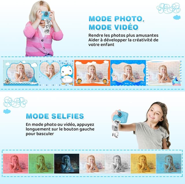 Detalle de Kinder-Sofortbildkamera 1080P für Kinder
