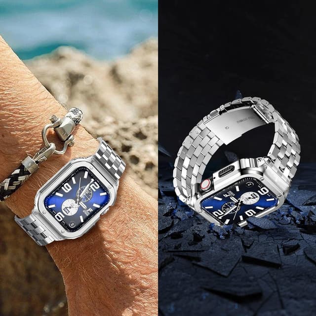 Detalle 1 de SUPLINK Stainless Steel Case with Strap for Apple Watch Ultra 3/2/1 & SE 3/2/1 & Series 11–1 (49–38mm)