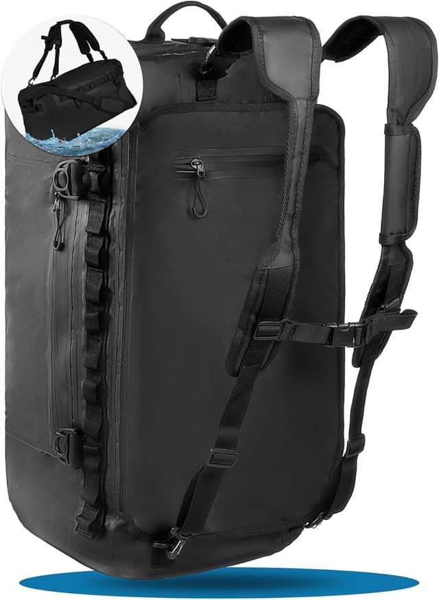 Detalle de STYNGARD Modell Hamburg 60 l – wasserdichte Reisetasche mit Rucksackfunktion (3in1)