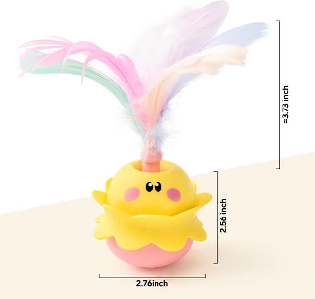 Detalle 2 de LIFLIX Jouet interactif automatique pour chat à plumes, rotation 360° et LED (rose)