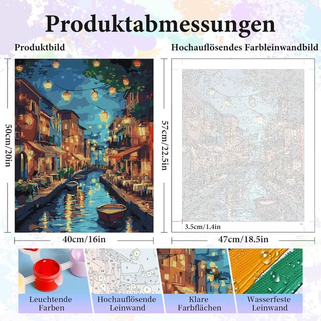 Detalle de Camocin Art Malen nach Zahlen 40x50cm Venedig