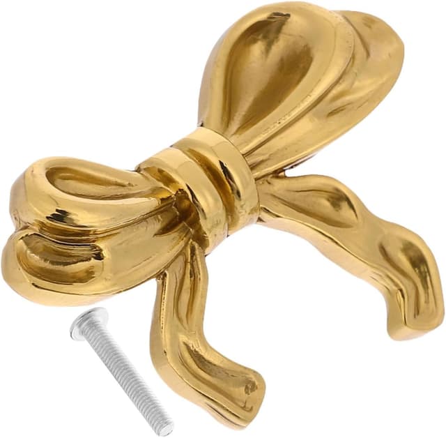 Detalle 2 de Artibetter Vintage-Schubladenknöpfe aus Metall mit Schleifenform (2 Stück) für Kommoden & Küchenschränke