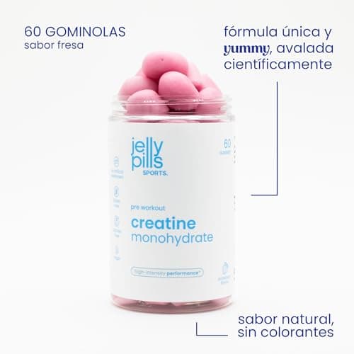 Detalle 2 de Jelly Pills gominolas de Creatina Monohidrato pura (1,5 g por gummy, 60 veganas) sabor fresa