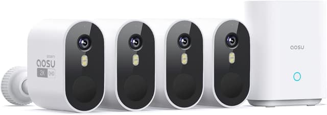 Detalle de AOSU 2K Akku Überwachungskamera Set 2-Wege-Audio