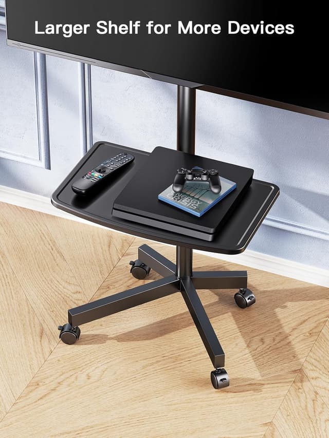 Thumbnail 5 de PERLESMITH PSTVMC04 Rolling TV Stand on Wheels (23–60 Inch) for Flat/Curved Screens