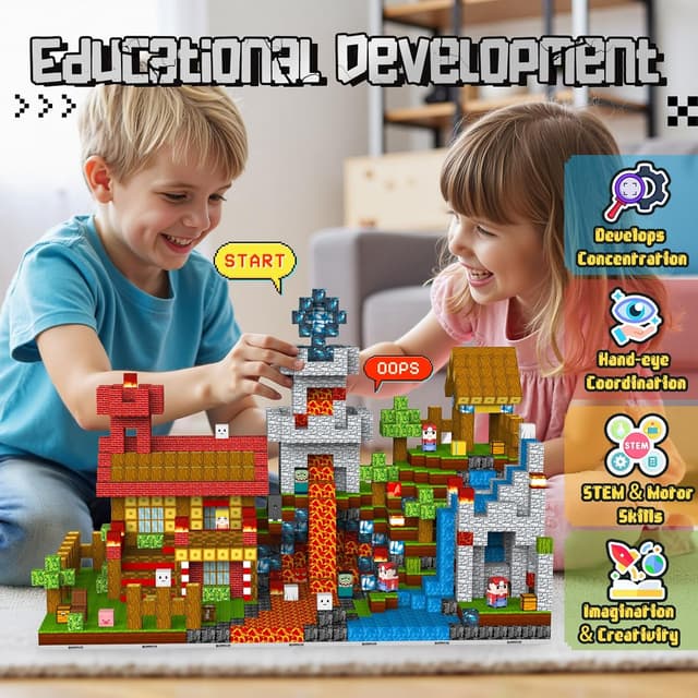 Detalle de iKidiki 200-piece Magnetic Blocks set with 6 expandable bases for ages 3–6