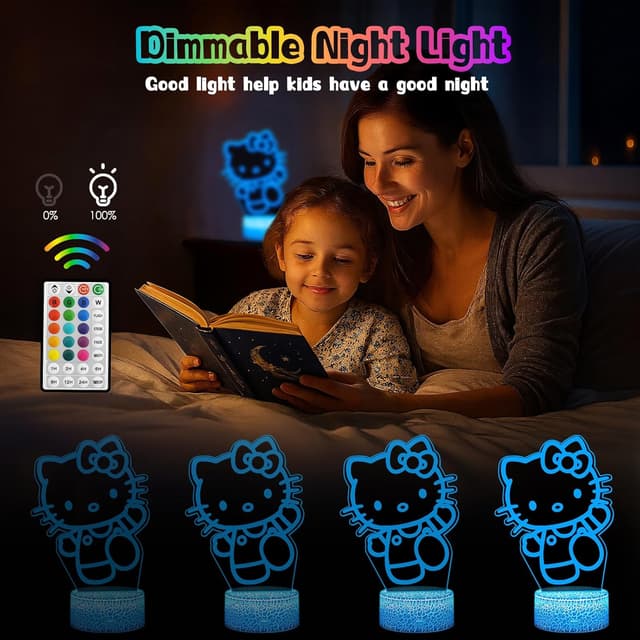 Detalle de Kitty Nachtlicht mit Timer und 16 Farben