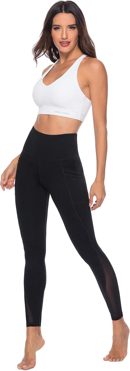 Detalle 2 de Persit Damen Sport-Leggings mit Taschen und Mesh-Einsätzen – blickdicht, enganliegend