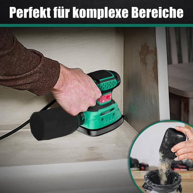 Thumbnail 6 de HYCHIKA ponceuse bois 140 W – 13 000 OPM avec dépoussiérage et 12 papiers abrasifs