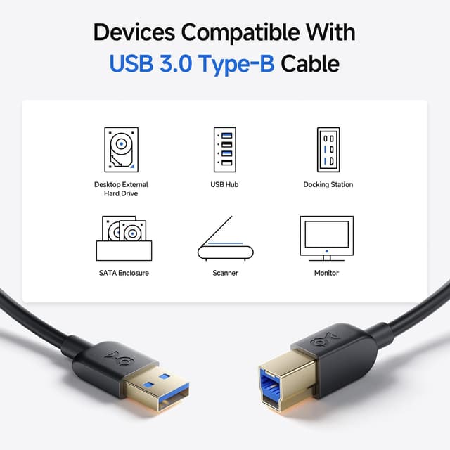 Detalle 2 de Cable Matters USB 3.0 10ft A to B Cable