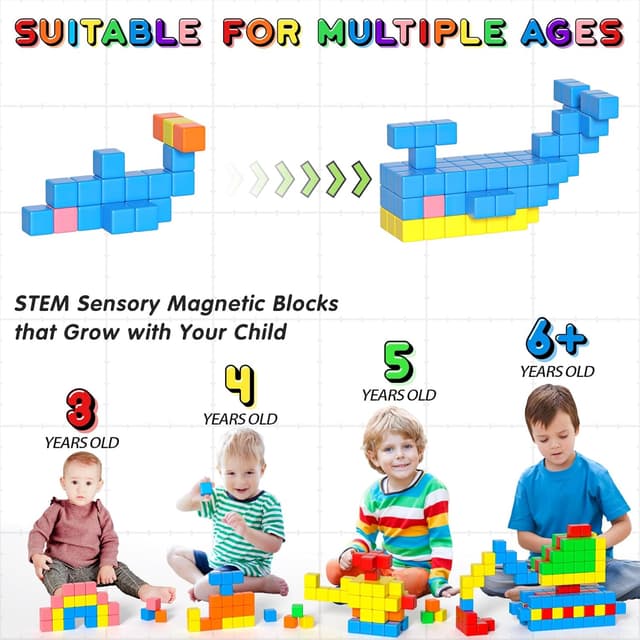 Detalle de Apluses 42PCS Magnetic Blocks set for ages 3–5