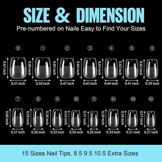 Detalle 2 de TOMICCA Ballerina Nageltips 510 Stück