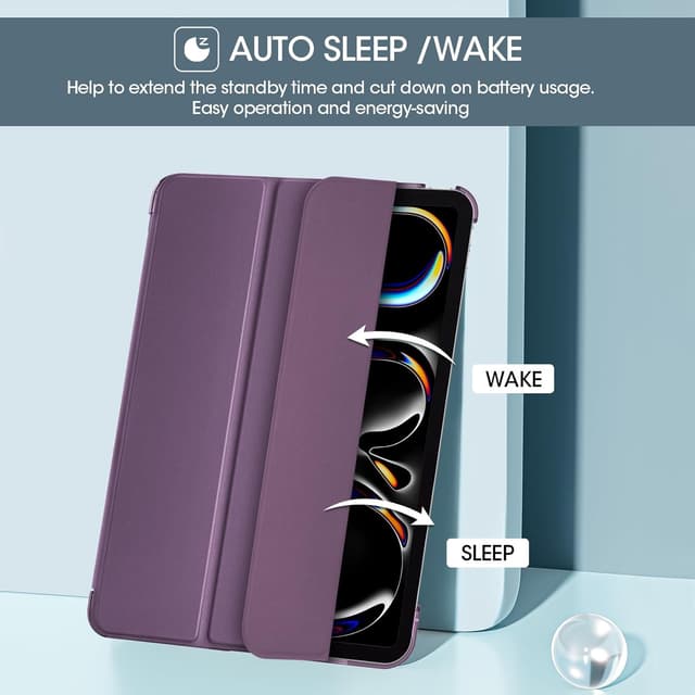 Detalle 2 de ProCase Smart Case for iPad Pro 11 Inch (M5 2025/M4 2024) – Slim folio with hard shell, dark purple