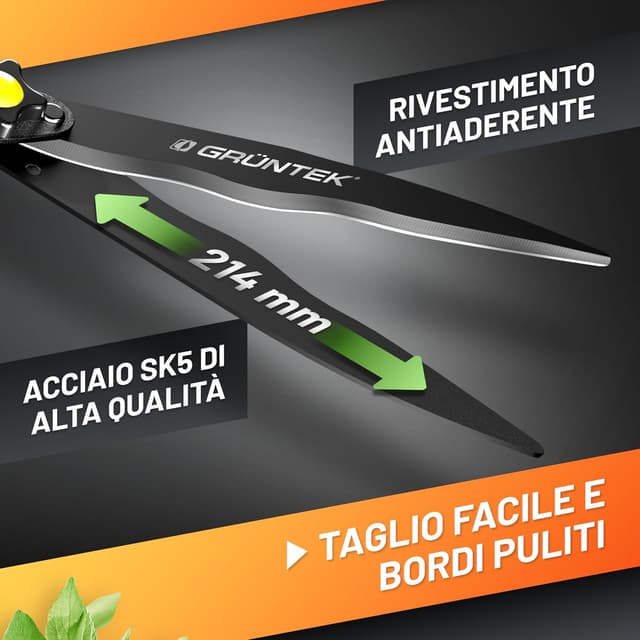 Detalle de GRÜNTEK Cesoia per siepi manuale da potatura da 57 cm (lame ondulate)