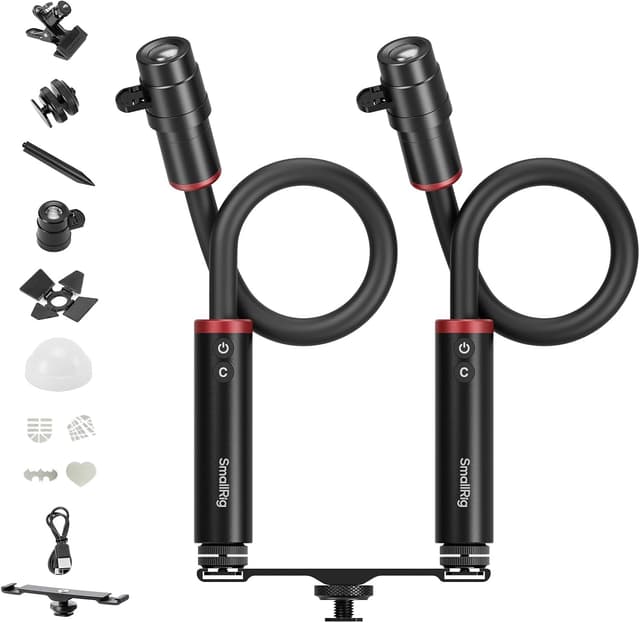 Detalle de SMALLRIG RM 03 Makro-LED-Licht (5796) im 2er-Pack – einstellbarer Abstrahlwinkel, CRI 95 & TLCI 92