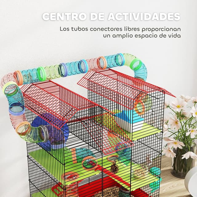 Thumbnail 5 de PawHut Jaula hámster 47x30x59 cm