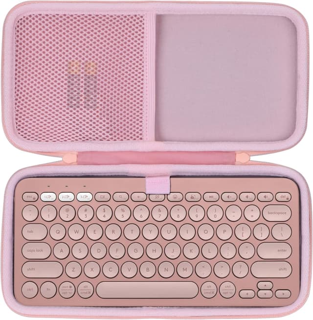 Detalle de Lebakort Hart Reise-Schutz-Hülle für Logitech Pebble Keys 2 / K380 (Rosa)