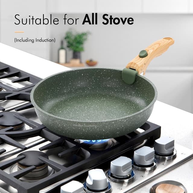 Thumbnail 4 de Kitchen Academy Cacerolas 10 pzas con tapa de cristal y revestimiento de mármol