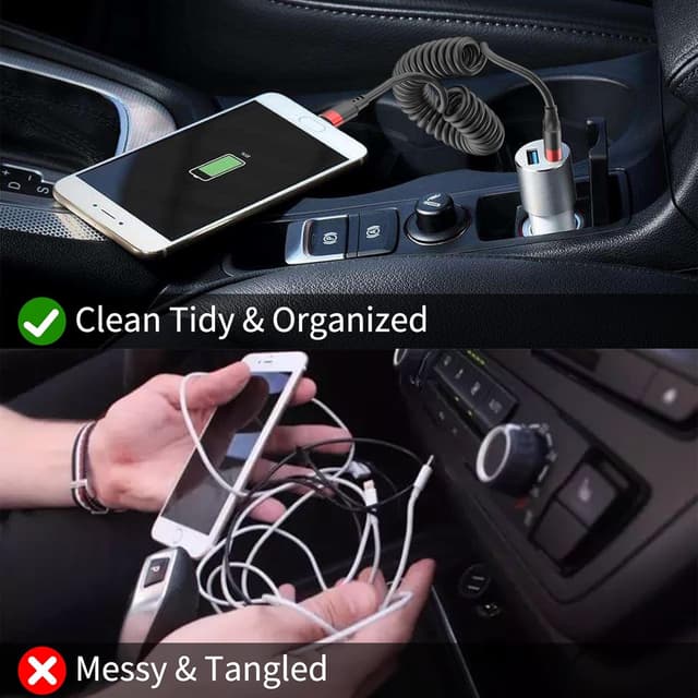 Detalle 2 de Coiled USB C to USB C Cable 3ft