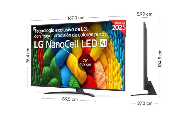 Thumbnail 1 de LG NANO81 75" Nanocell 4K 2025 — Smart TV