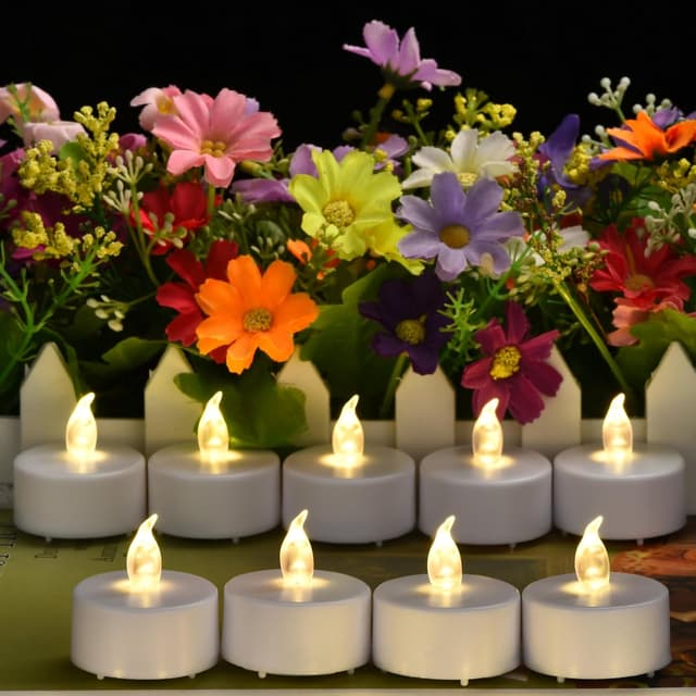 Detalle de PILLOBOX 24Pack Battery Operated LED Tea Lights (Warm White) – Flameless Flickering Candles, up to 200 hours