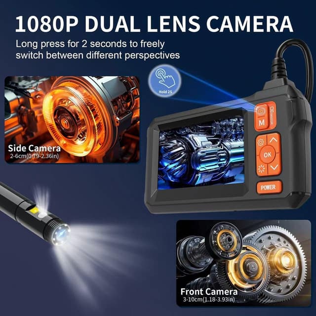 Thumbnail 1 de Dual Lens Borescope 1080p inspection camera, 32GB