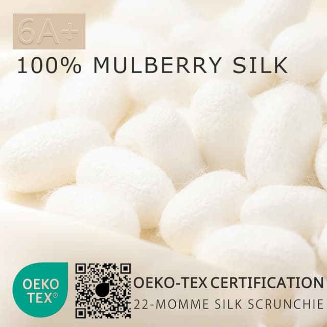 Detalle de townssilk Maulbeerseide Haargummis (22 Momme) – 5 Stück, braun