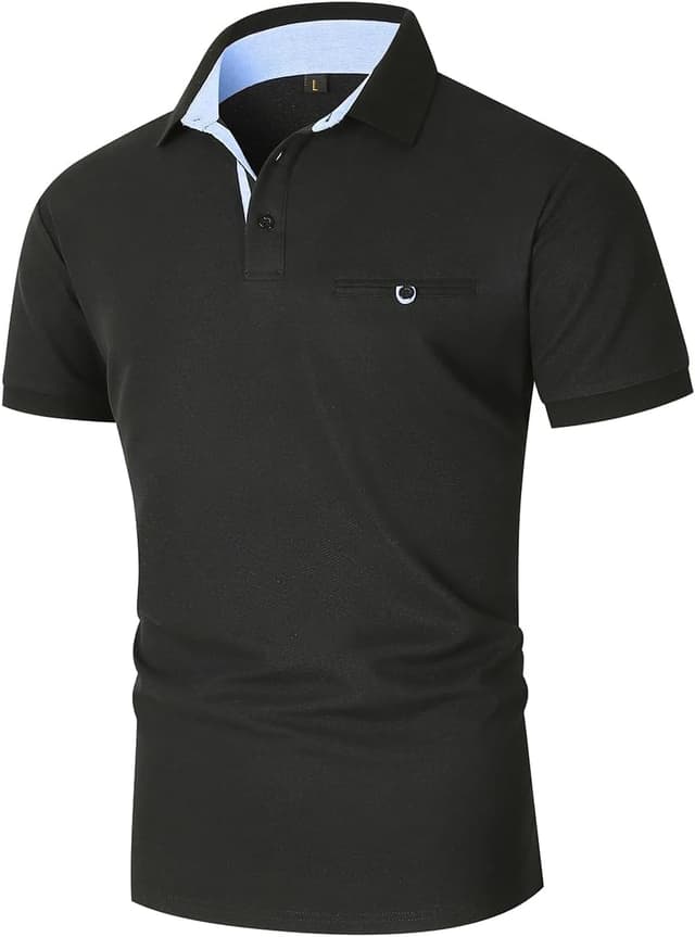 Thumbnail 2 de LIUPMWE Herren-Poloshirt aus Baumwolle mit Kontrastdesign für Sommer & Sport