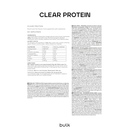 Thumbnail 4 de Bulk Clear Protein 🍑 - 400 g, 20 porciones, BCAA y más