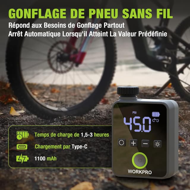 Thumbnail 1 de WORKPRO Mini Compresseur d’Air 140 PSI