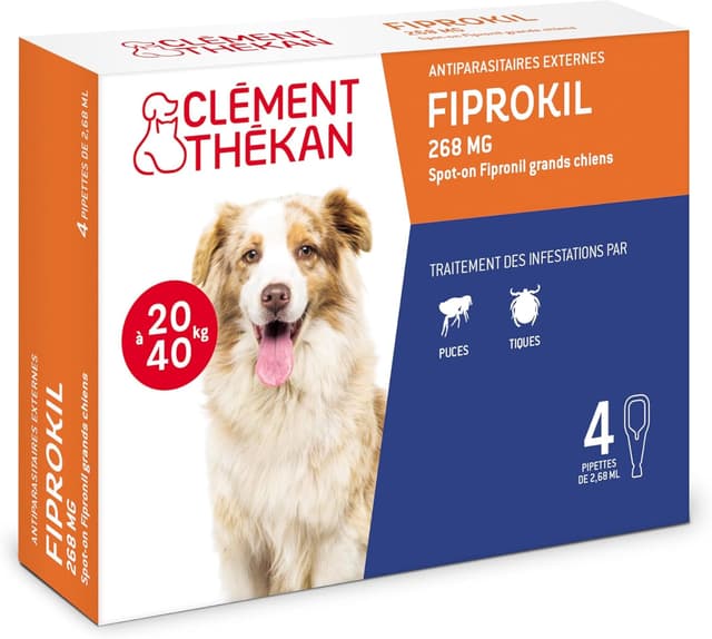 Detalle 2 de Anti puces tiques 20 à 40 kg, 4 pipettes