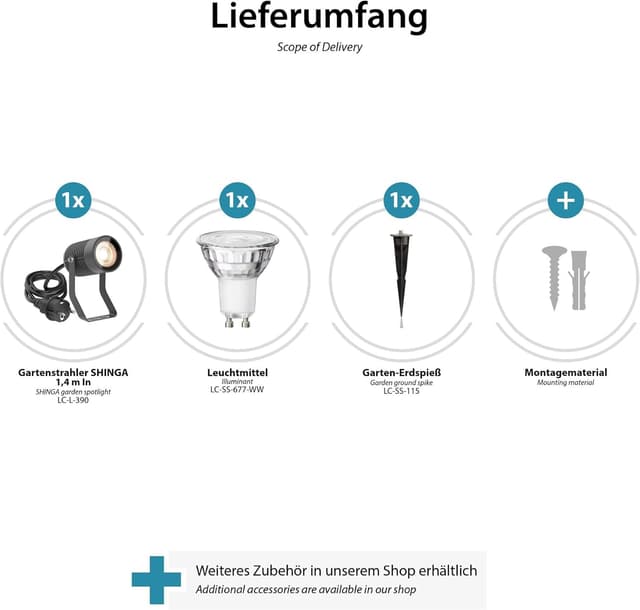 Detalle 2 de Ledscom.de SHINGA spots jardin IP65 2 pièces