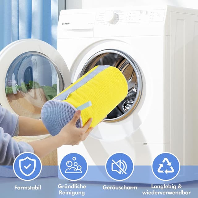 Detalle de Teletrogy 2er-Pack Schuhwaschbeutel für Waschmaschine (3D-Netz, versteckter Reißverschluss) bis EU 46