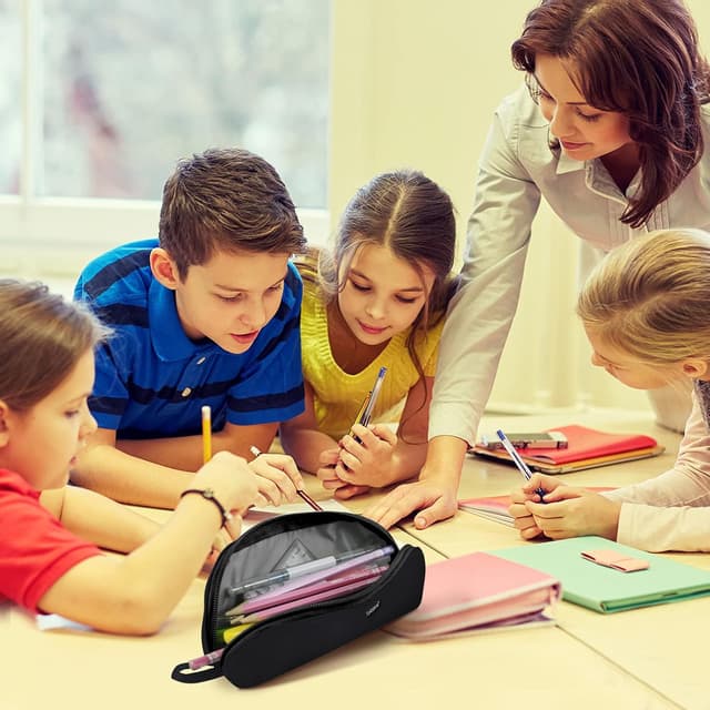 Detalle de Gloppie Trousse à Crayons Bleu 21x5x8 cm