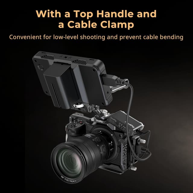 Detalle 1 de SMALLRIG Kit de cage pour Nikon Z6III avec poignée supérieure, serre-câble et plaque Arca 4520