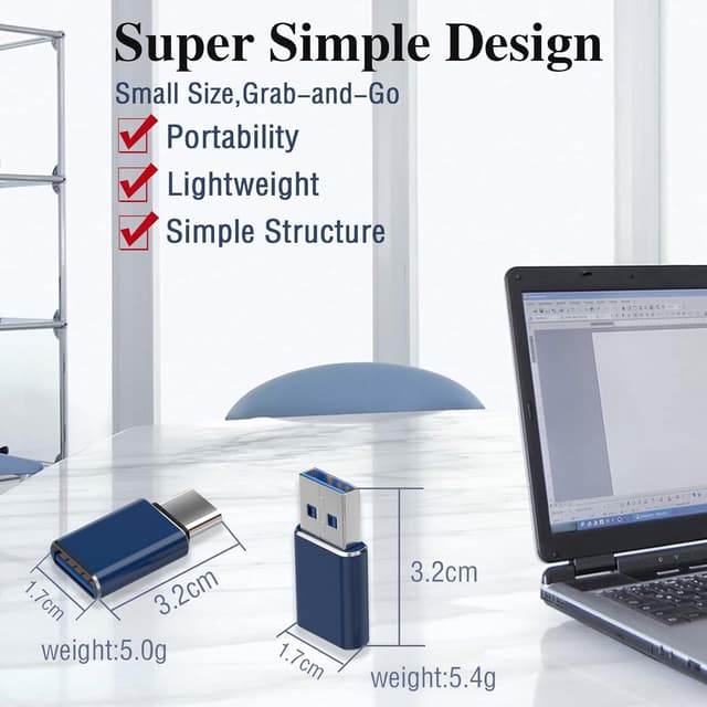 Thumbnail 4 de USB C to USB Adapter 6-Pack, 3 Colours ๐