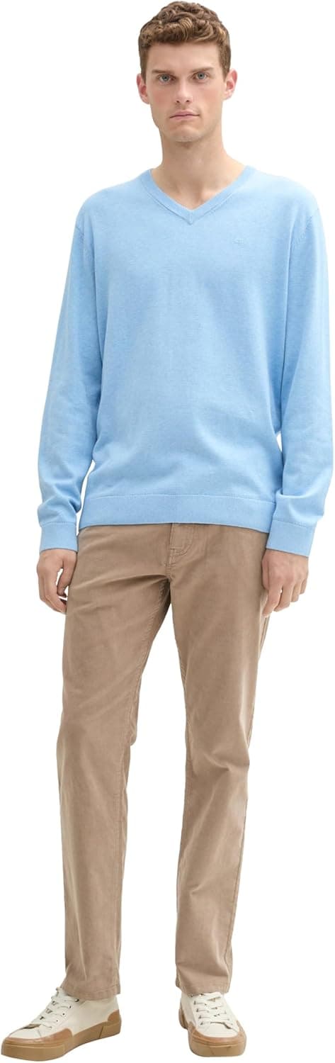 Detalle 2 de TOM TAILOR Maglione basic da uomo con scollo a V