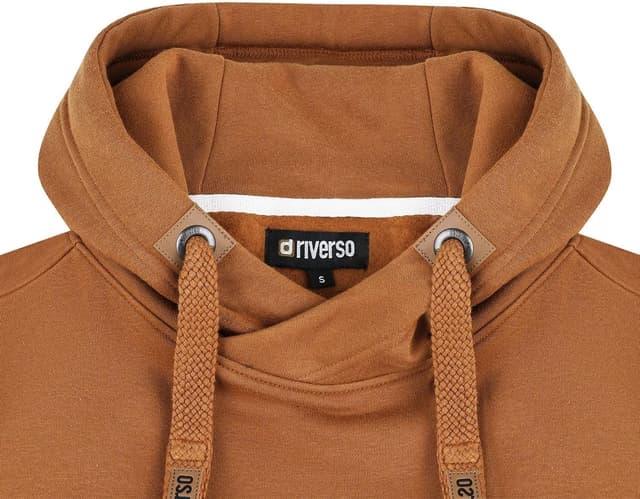 Detalle de riverso Hoodie Herren Regular Fit RIVNiklas – Kapuzenpullover mit Kängurutasche und Cross-Over-Kragen