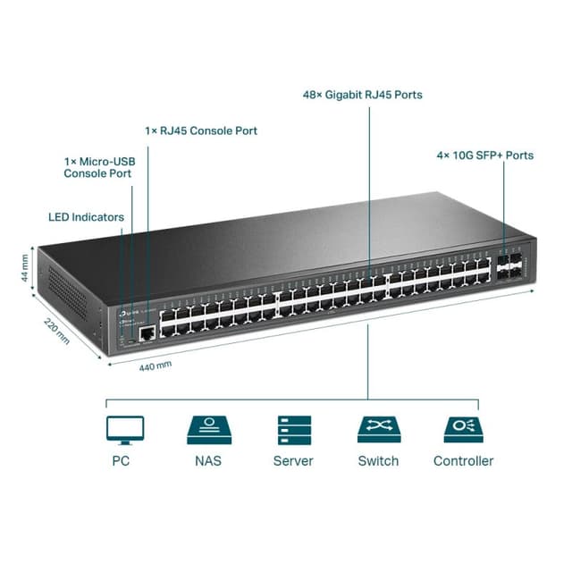 Detalle de TP-Link Omada JetStream TL-SG3452X 10G